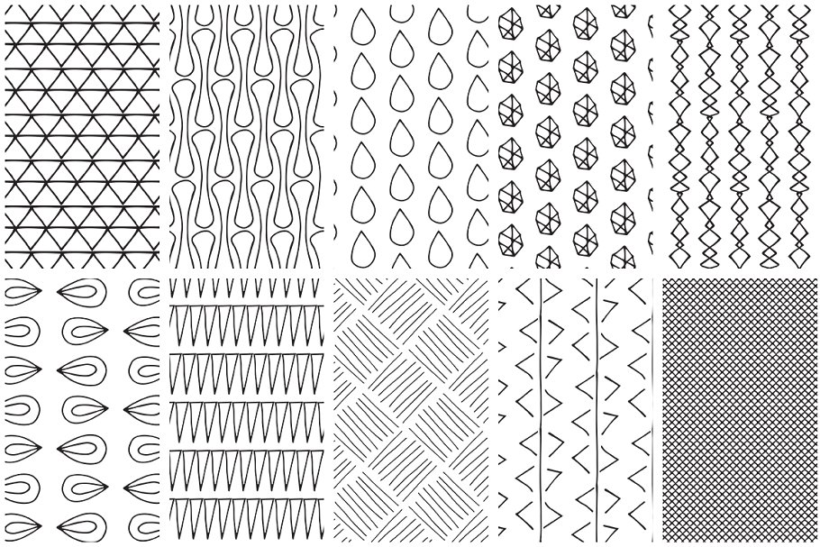 简约线条手绘图案纹理 Simple Line Handdrawn Patterns插图(6)