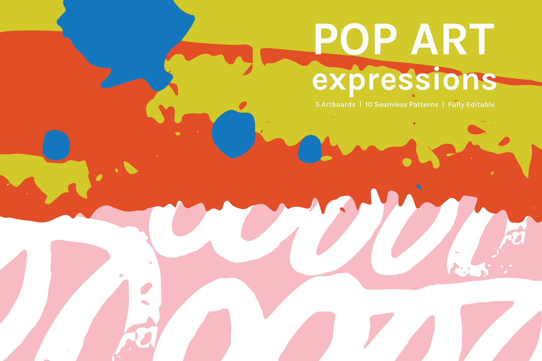 POP艺术印象涂鸦泼墨纹理 Pop Art Expressions | Patterns插图