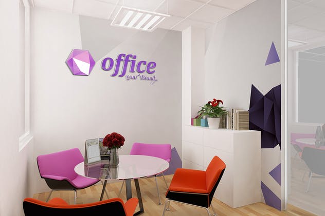 小型办公会议室会客室场景品牌Logo样机 Mockup Branding For Small Offices插图(2)