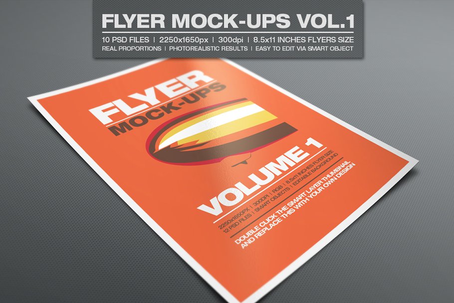 多视角传单样机模板 Flyer Mock-ups Vol.1插图(1)