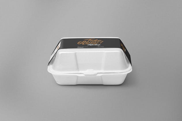 一次性食品快餐盒泡沫包装样机 6 Disposable Food Packaging Mockups插图(2)