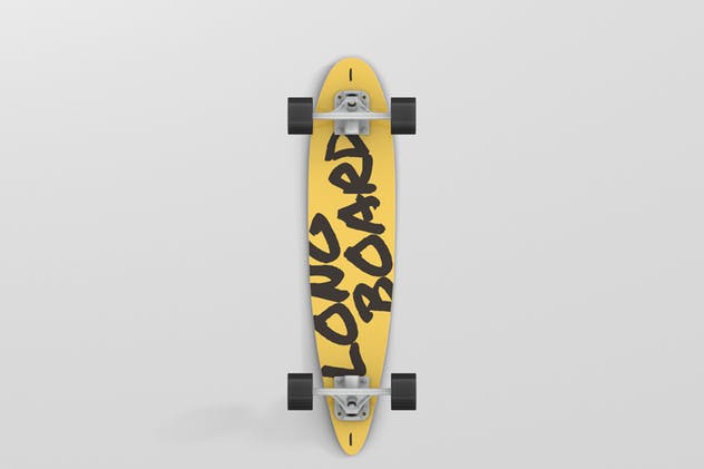 长滑板手绘图案设计样机模板 Skateboard Longboard Mockup插图(5)