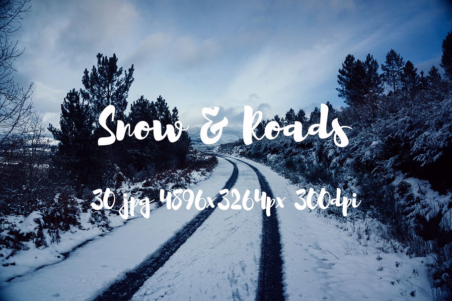 欧洲冬天雪景乡村公路高清照片素材 Snow and Roads photo pack插图(6)