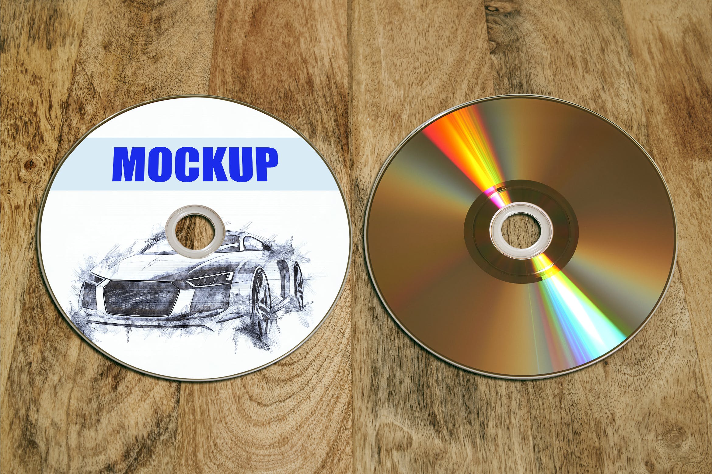 复古风格DVD/CD封面设计效果图样机 Recto_Verso- Dvd-Cd-Disc_mockup插图