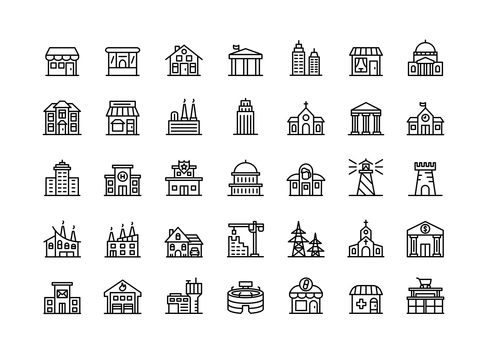 建筑图形矢量图标素材下载 Buildings – Icons Pack插图(1)