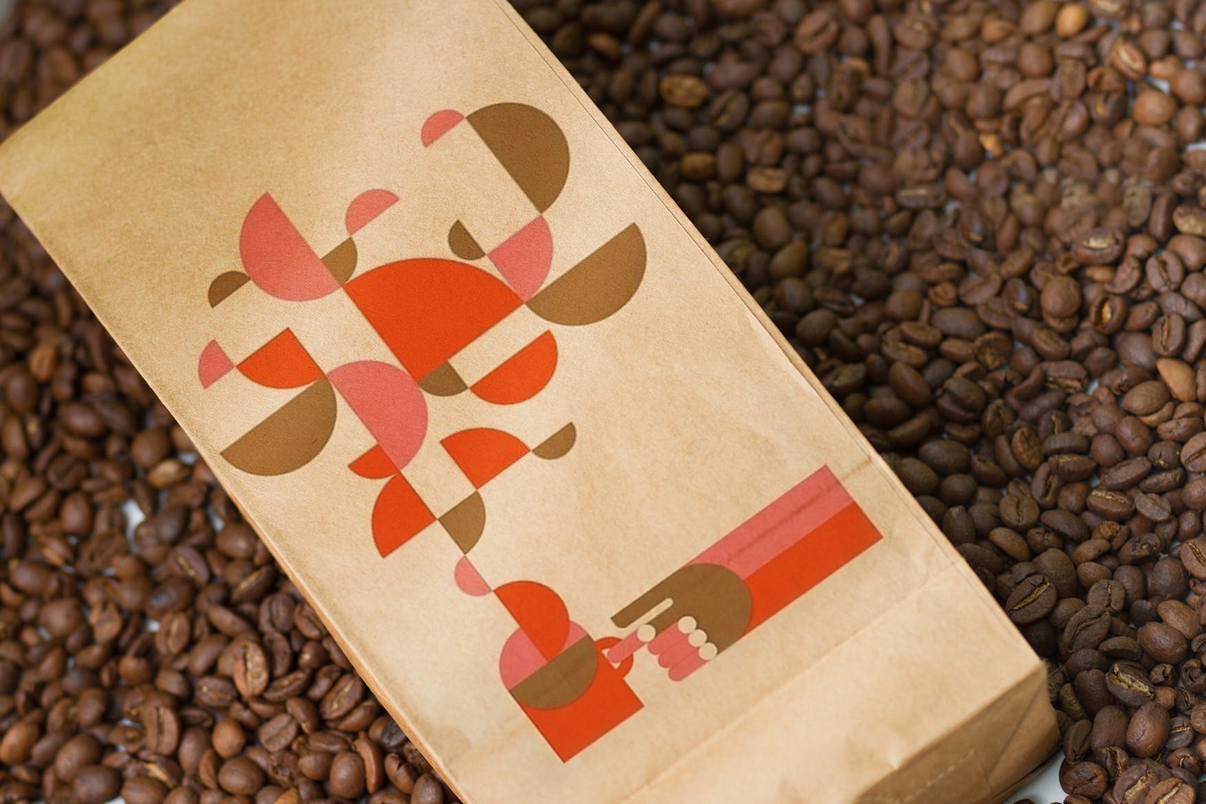咖啡豆牛皮纸袋包装设计样机 Coffee Craft Bag Mockup插图(3)