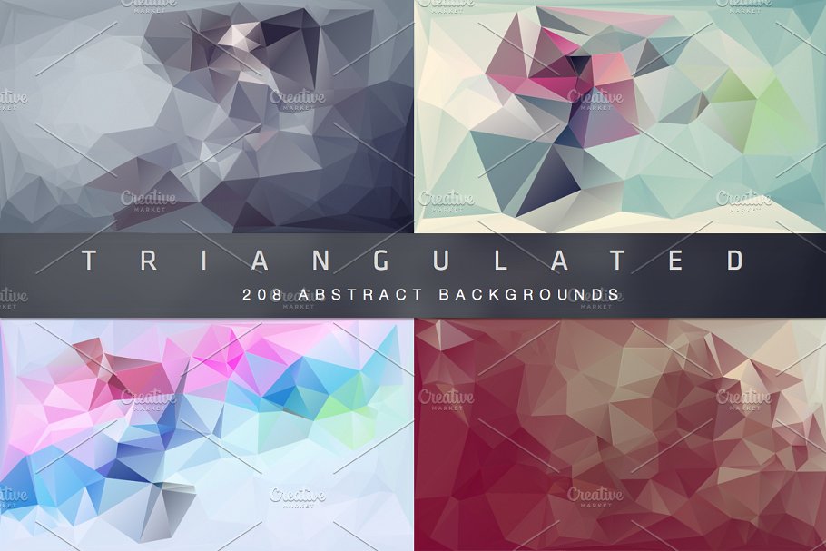 208款三角抽象图形背景 Triangulated – Abstract Backgrounds插图(2)