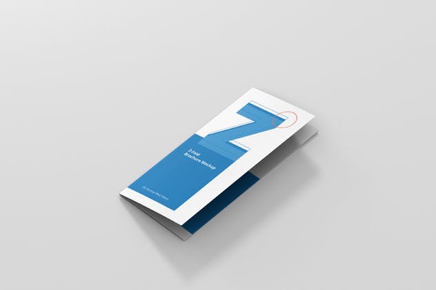 高品质DL三折页宣传册样机模板 DL Z-Fold Brochure Mockup – 99x210mm插图(3)