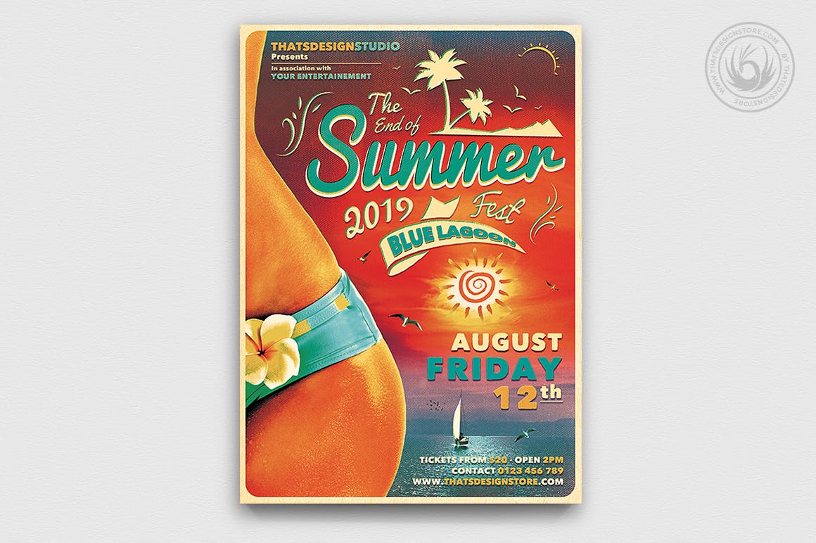 夏日女性内衣比基尼促销海报设计模板v4 Summer Fest Flyer Template V4插图(1)