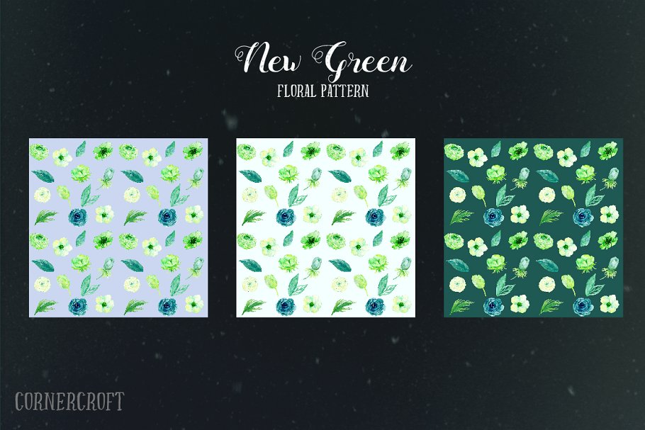 新绿色水彩设计套件 Design Kit New Green Watercolour插图(4)