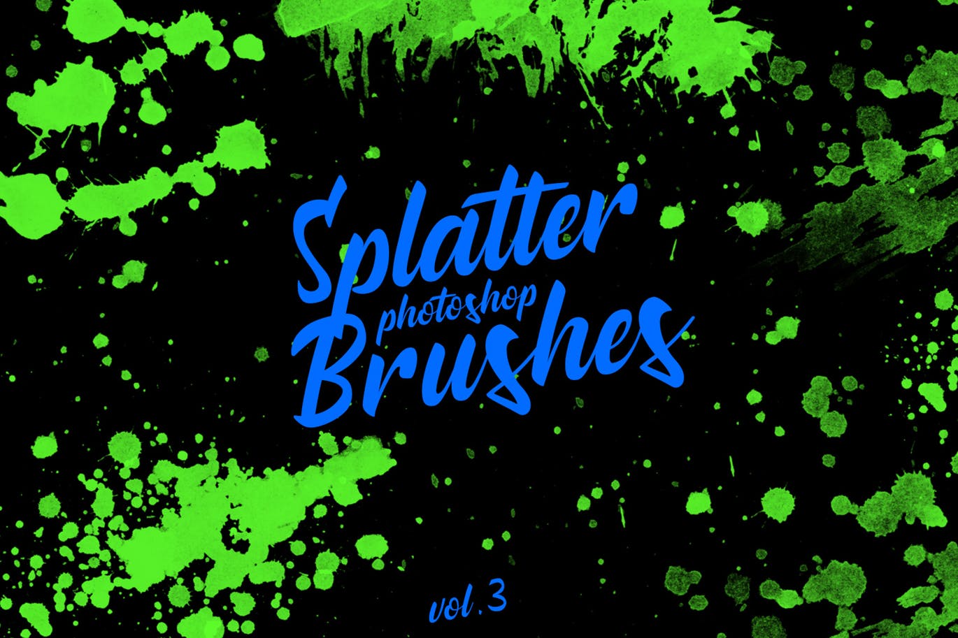 墨水飞溅泼墨图案纹理PS笔刷v3 Splatter Stamp Photoshop Brushes Vol. 3插图