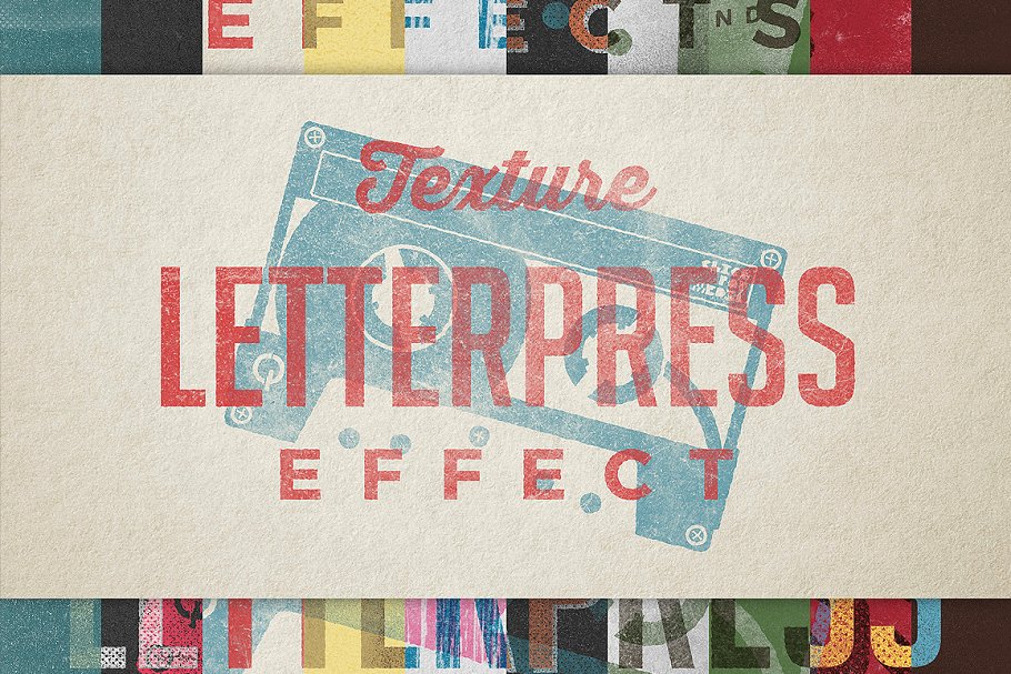 复古活版印刷文本图层样式 Vintage Letterpress Texture Effects插图