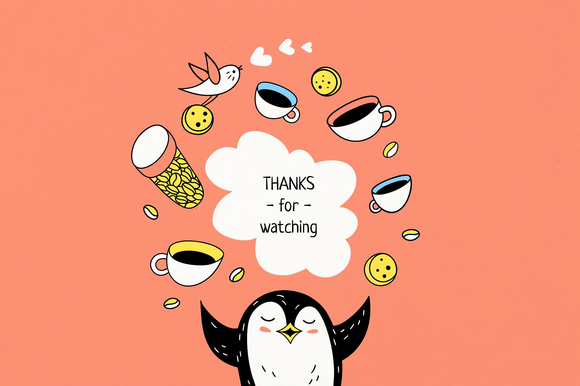 EVERY EARLY BIRD NEEDS COFFEE-手绘卡通咖啡插图素材下载[eps,png]插图(12)