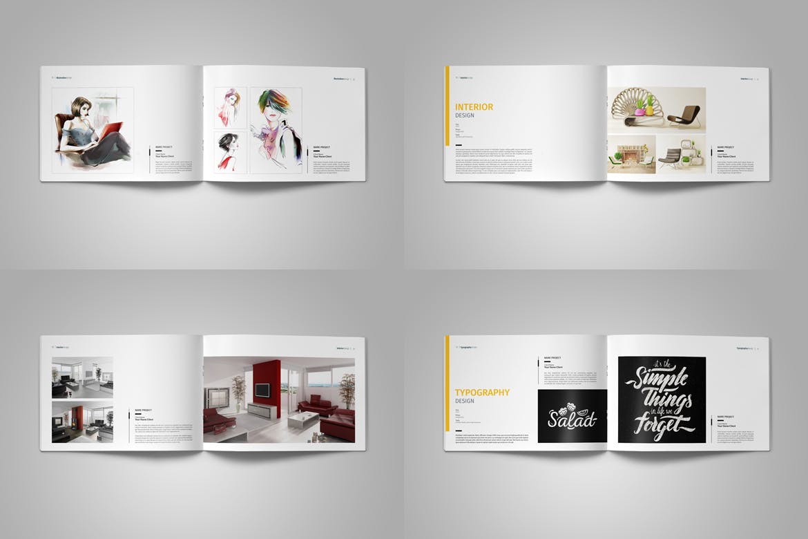 设计公司设计案例展示画册设计模板 Graphic Design Portfolio Template插图(13)