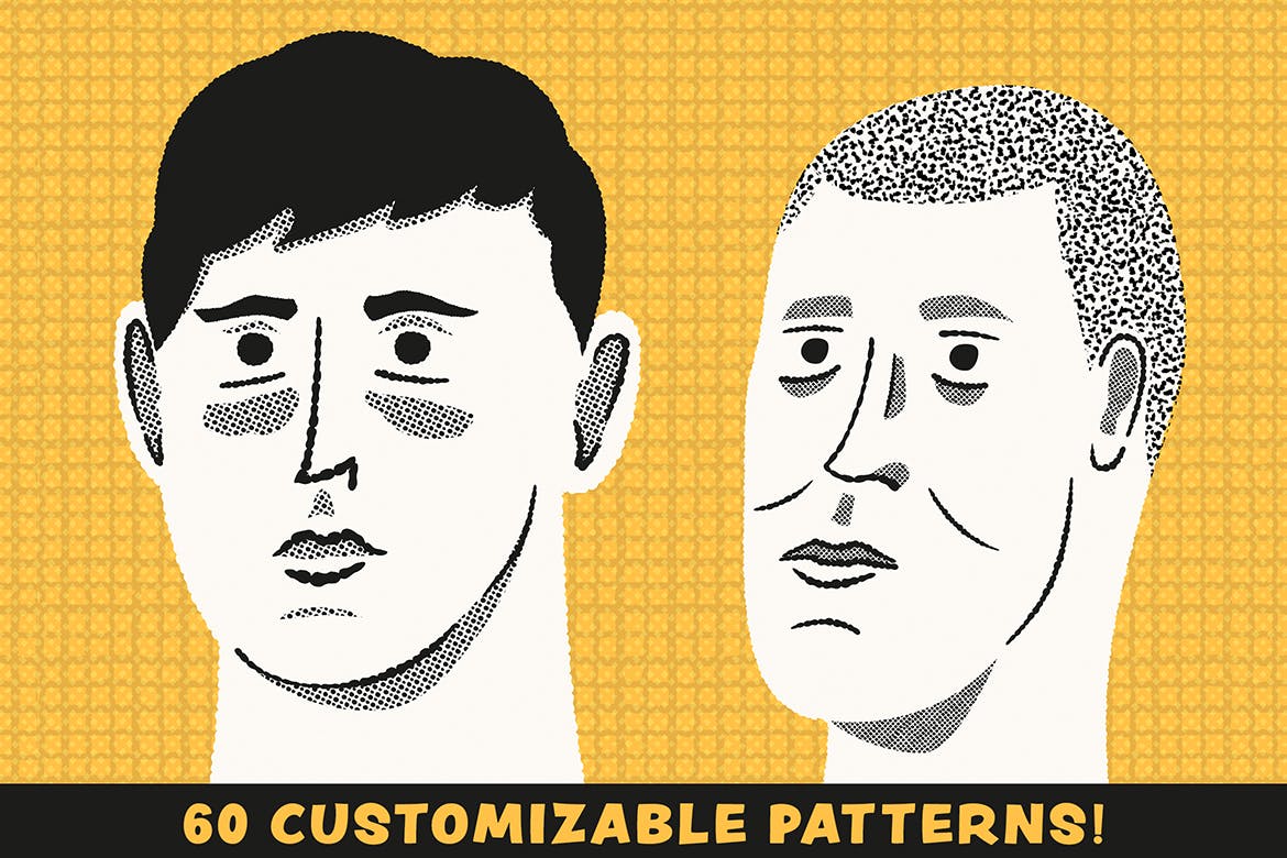 AI手绘插画必备的50个笔刷&60种图案纹理 Patts Brush Collection for Adobe Illustrator插图(3)