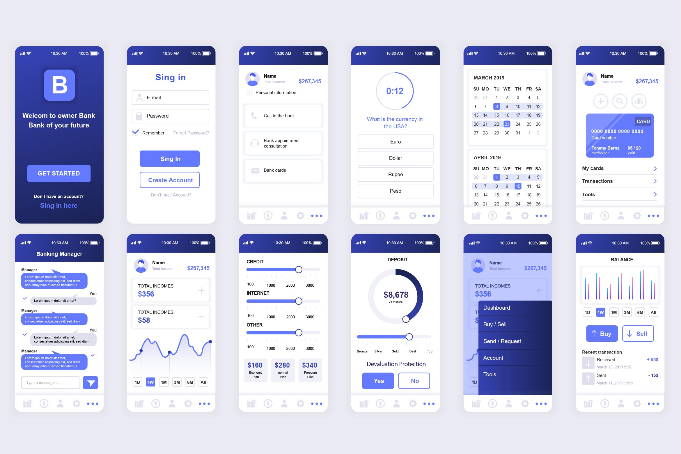 网上银行APP应用用户界面设计UI套件 Banking Mobile App UI Kit插图