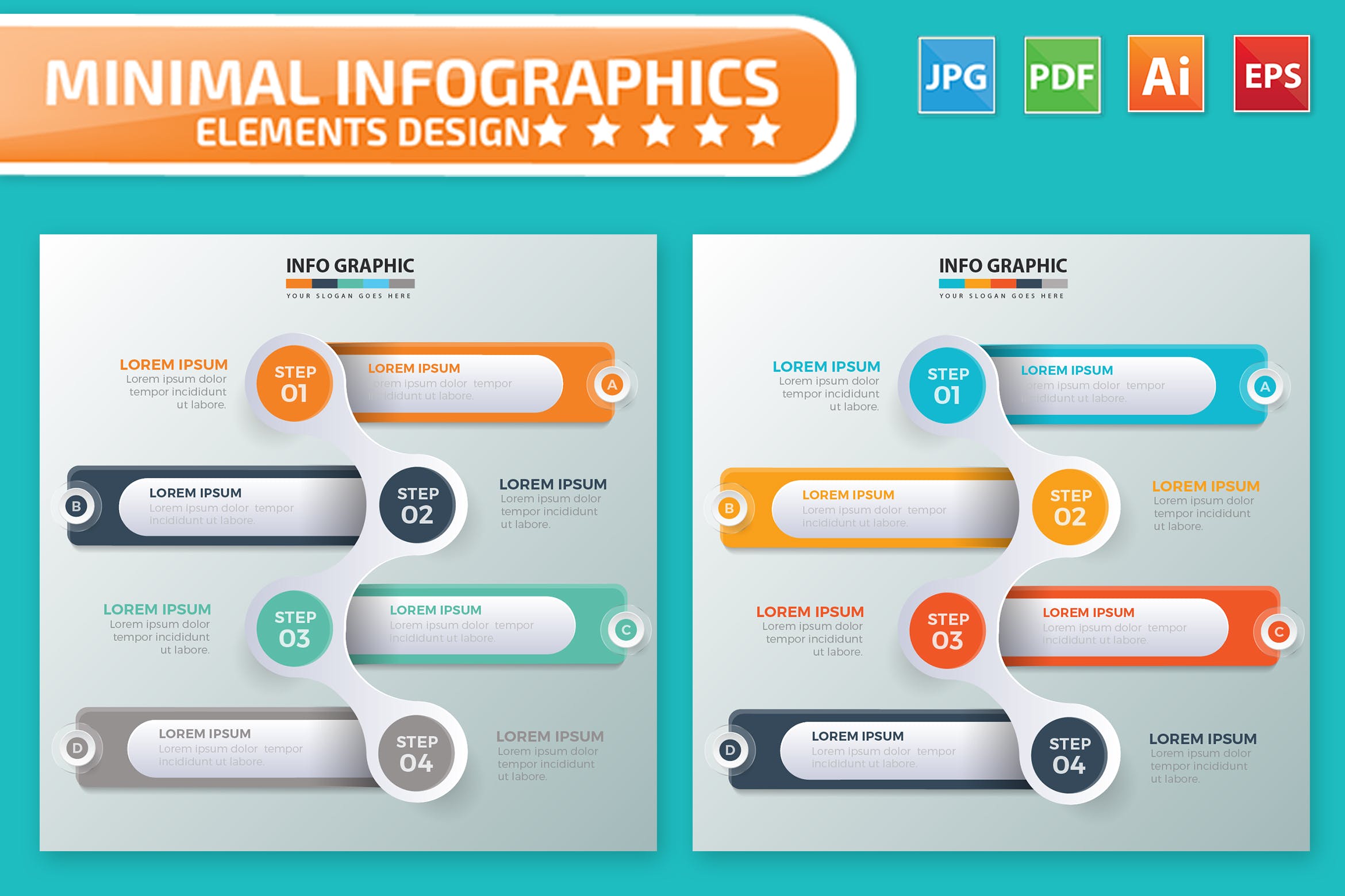 信息图表步骤图形设计矢量素材 Infographics Design插图