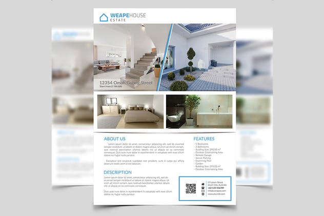 极简主义设计风格房地产介绍海报设计模板 Minimalist Real Estate Flyer插图(3)