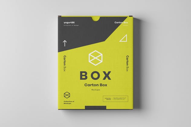 扁平产品包装纸箱盒子设计样机 Flat Carton Box Mockup插图(5)