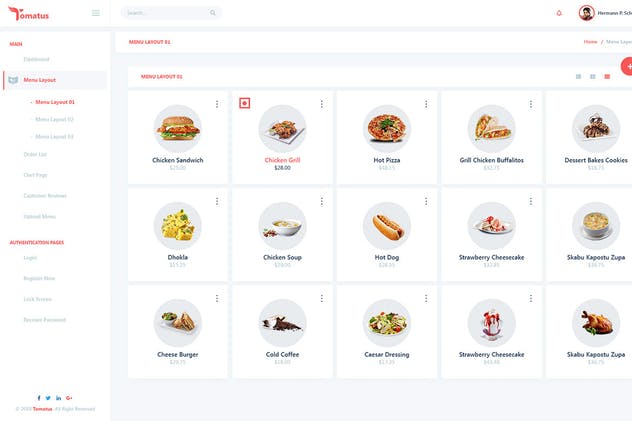 餐厅订餐交易管理后台UI界面模板 Tomatus – Restaurant Admin Dashboard UI Kit插图(8)