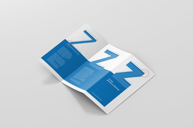 高品质DL三折页宣传册样机模板 DL Z-Fold Brochure Mockup – 99x210mm插图(7)