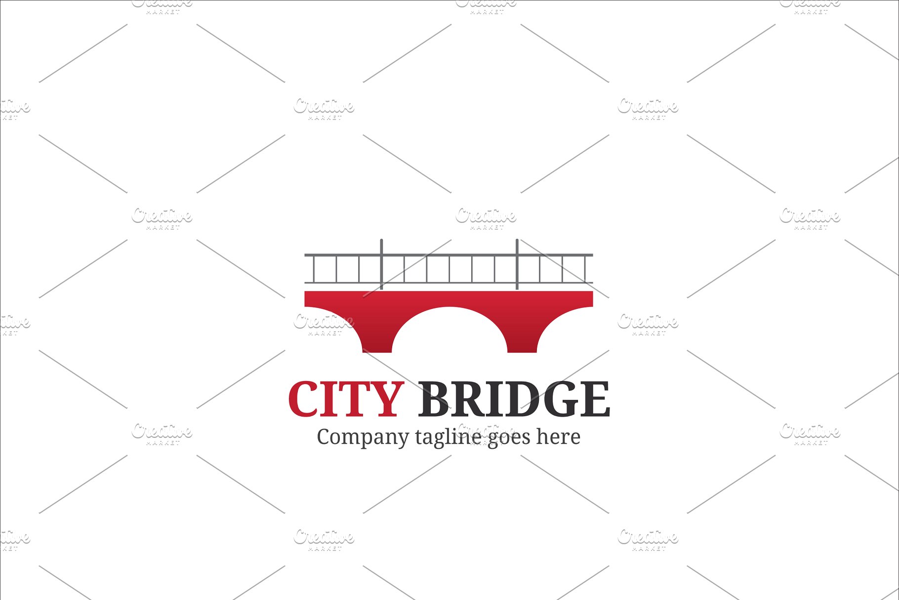 时尚清晰的城市桥梁Logo模板 City Bridge Logo插图(1)