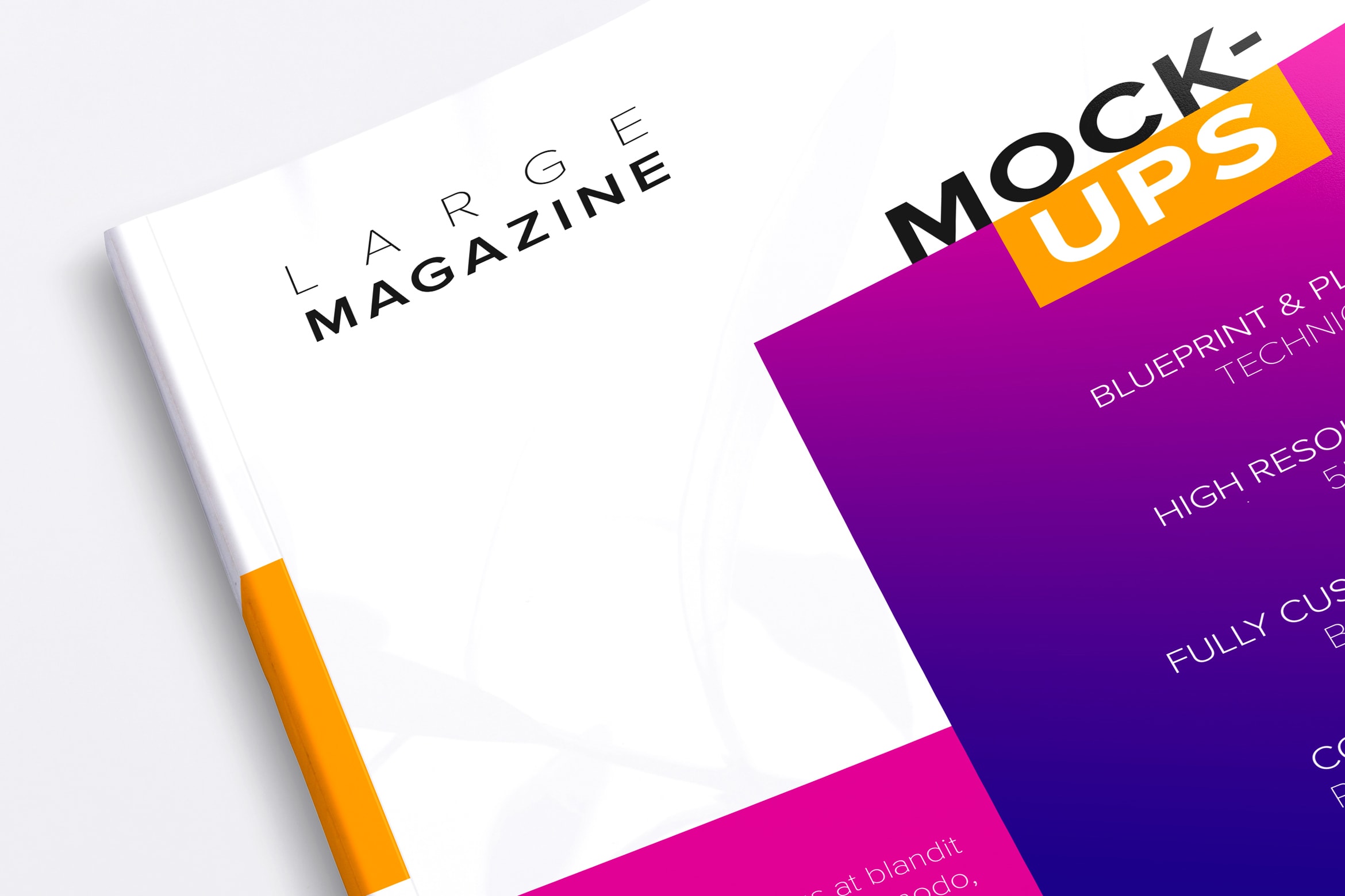 大型杂志封面设计图预览样机02 Large Magazine Cover Mockup 02插图(3)