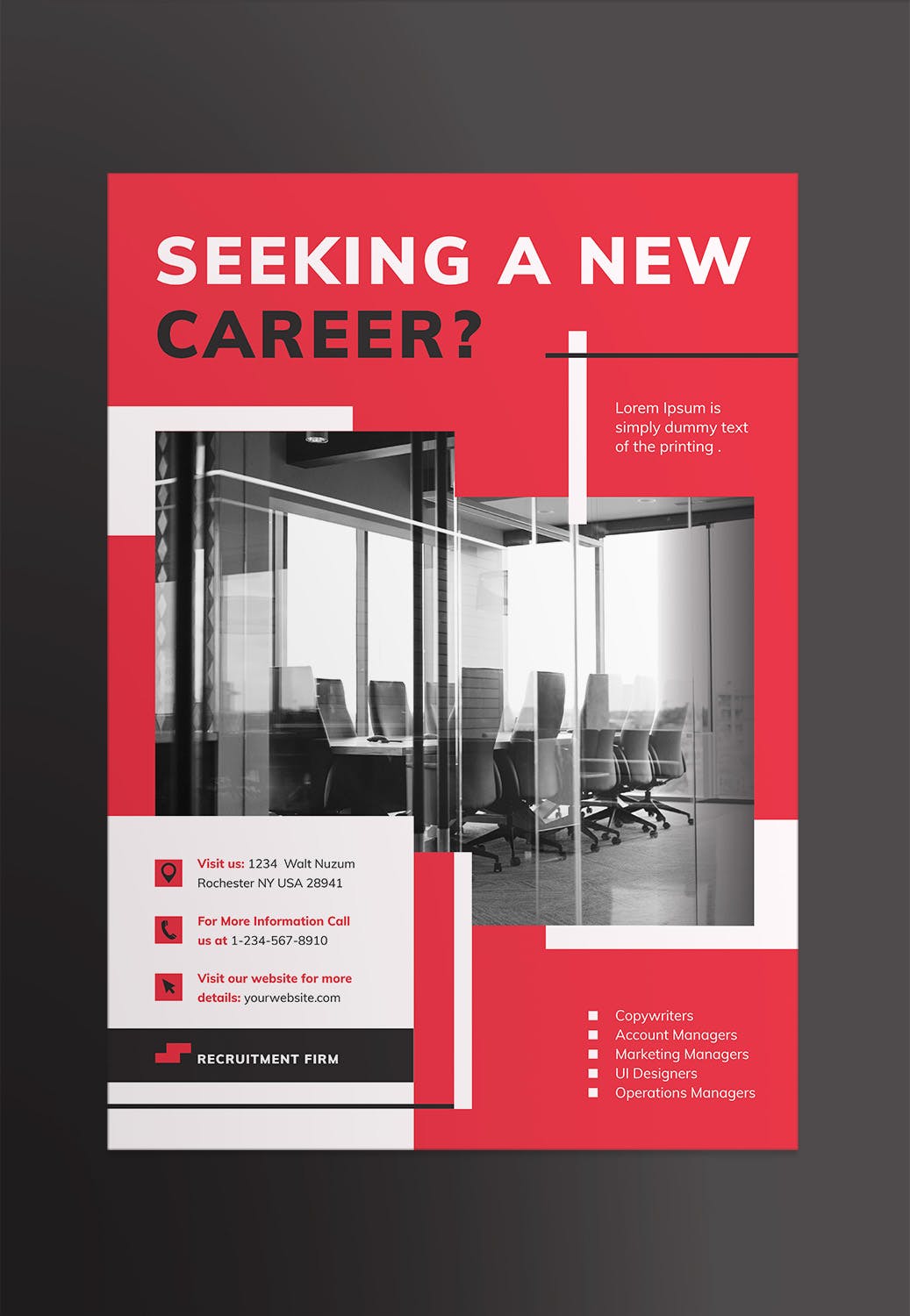 人力资源公司创意海报设计模板 Recruitment Firm Poster插图(1)