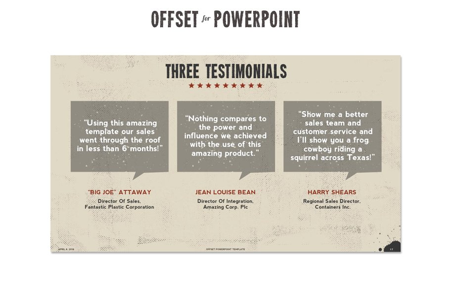 创意复古打印风格PPT演示模板 Offset Powerpoint Template插图(7)