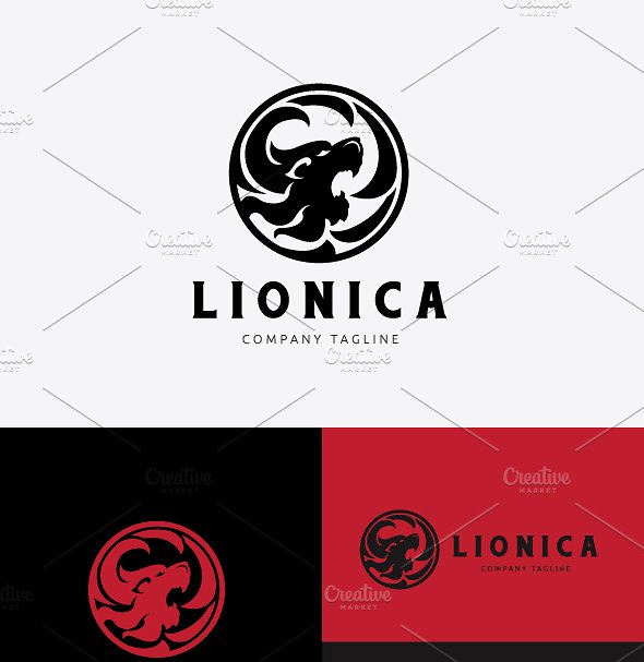 狮子图形Logo模板 Lion Logo插图(1)