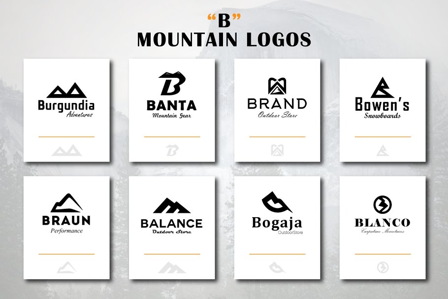 户外运动主题山脉图形Logo设计模板 The Mountain Mega Bundle插图(9)