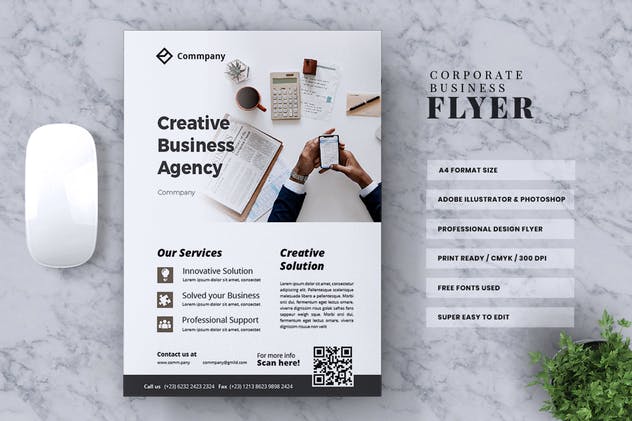 企业介绍/公司业务宣传传单模板V15 Corporate Business Flyer Vol. 15插图(1)