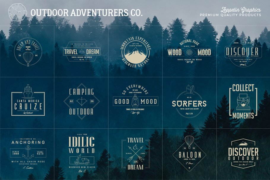 150个户外旅游探险主题Logo模板 150 Outdoor Adventurers Logos插图(14)