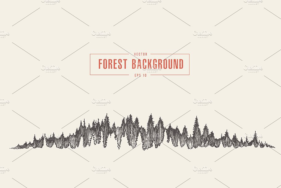 矢量松岭背景图形 Pine forest background插图