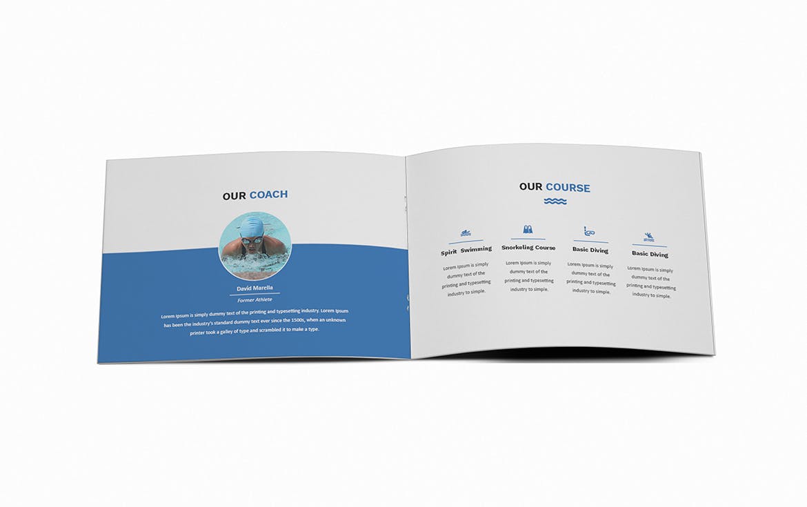 游泳培训招生简章/宣传册设计模板 Swimming A5 Brochure Template插图(9)