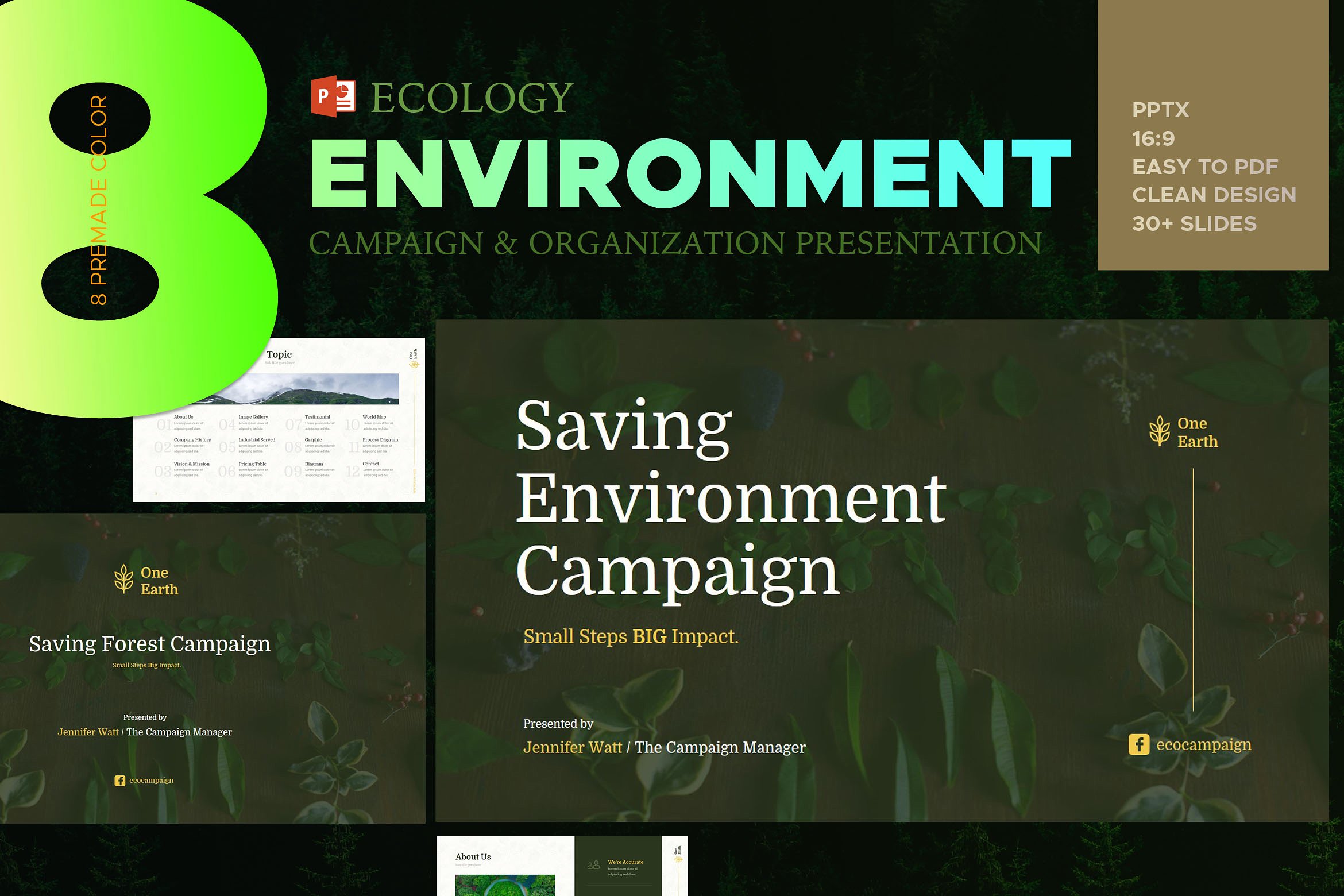 生态环境主题相关的 – PPT模板插图