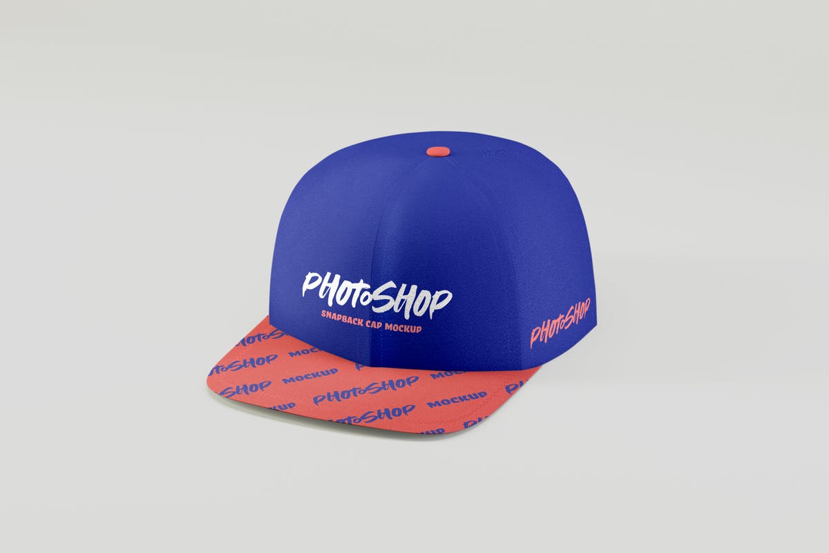 时尚休闲棒球帽样机模板 Snapback Cap Mockup插图