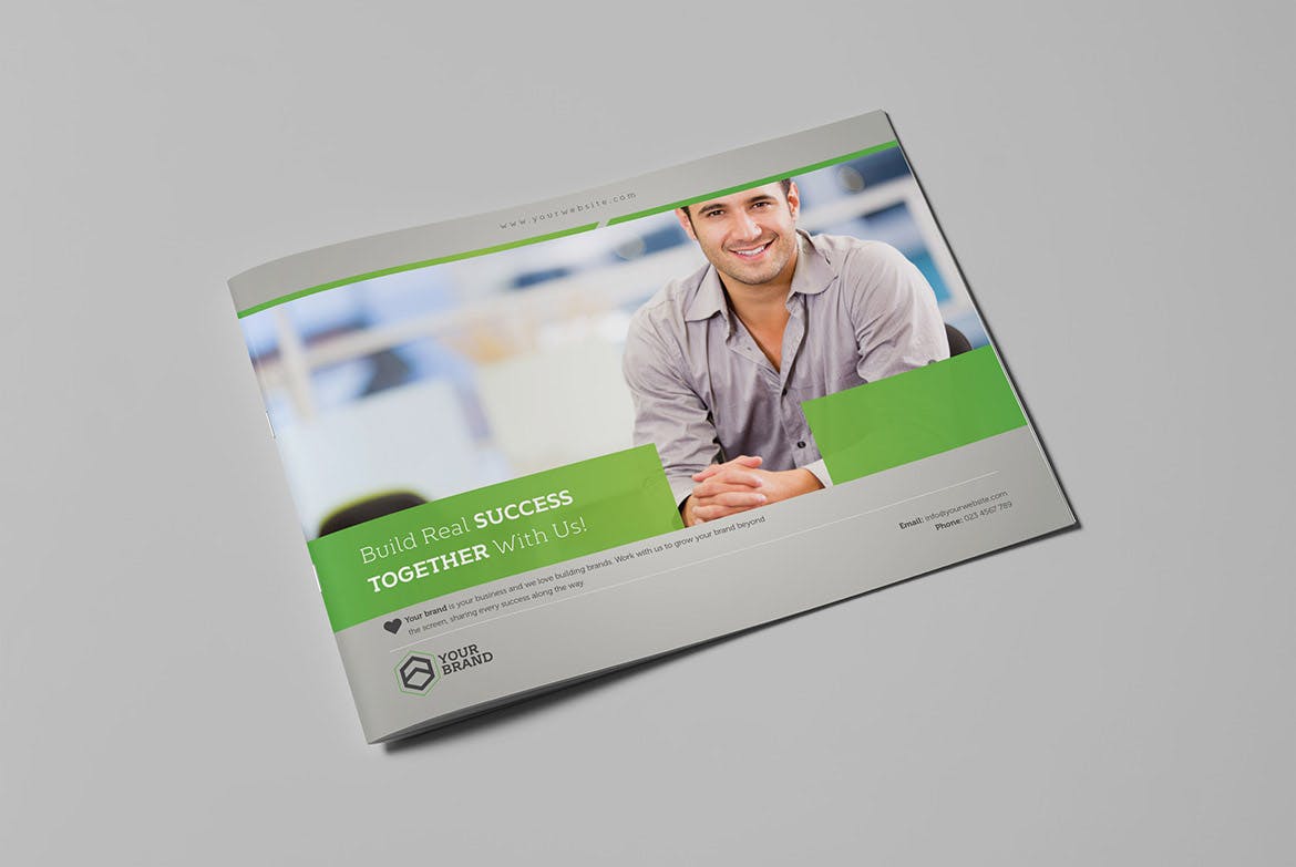 横版公司/企业画册设计设计模板 LIght Business Landscape Brochure插图(1)
