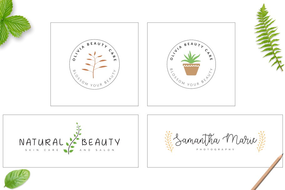 70款优雅花卉装饰标志设计模板素材 70 Elegant Floral Logo Pack插图(15)
