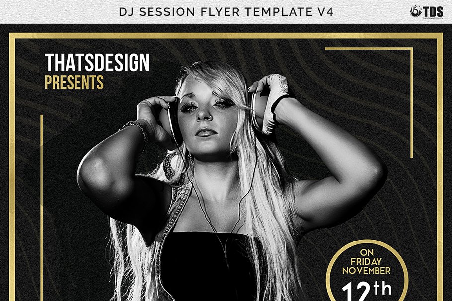 DJ音乐活动海报设计模板 DJ Session Flyer PSD V4插图(5)