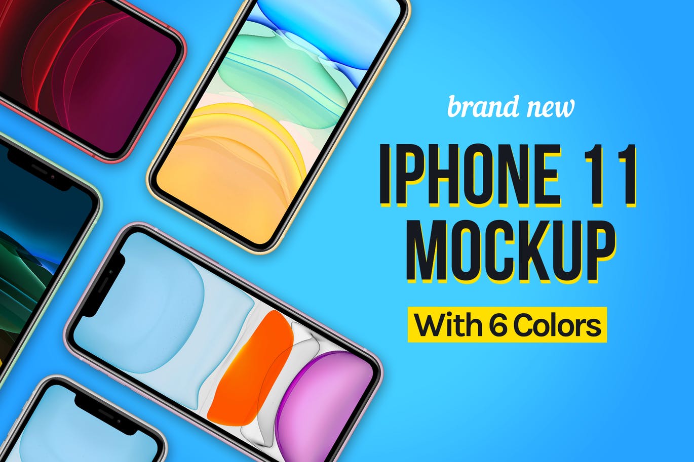 2019全新发布的iPhone 11手机样机模板 New iPhone 11 Mockup插图