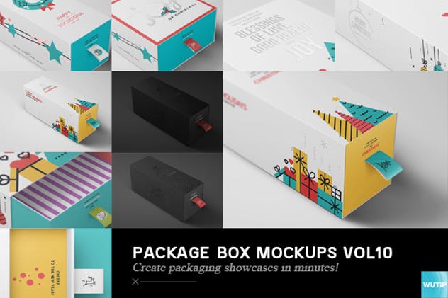 圣诞礼品包装盒样机Vol.10 Package Box Mock-ups Vol10插图(1)