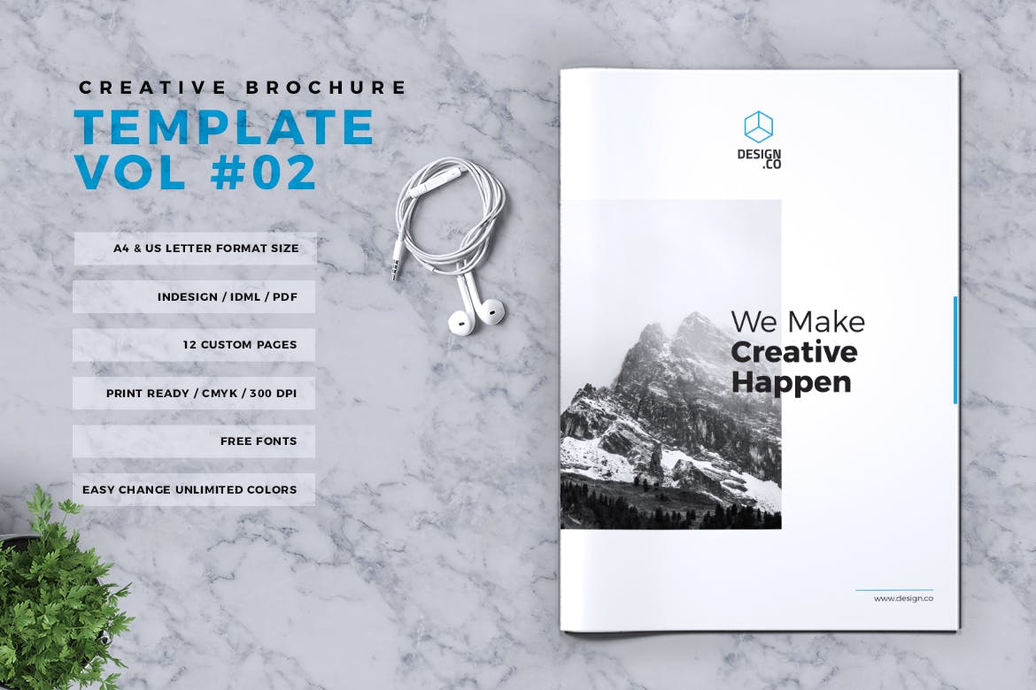 创意企业/产品/服务宣传画册设计模板v2 Creative Brochure Template Vol. 02插图(1)