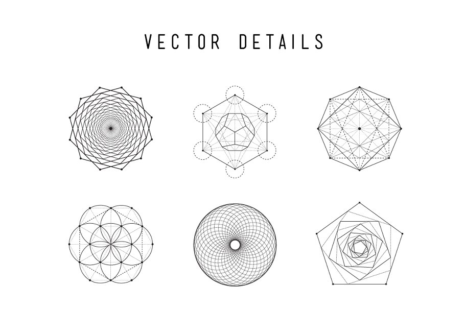 宗教几何矢量图形素材包 Sacred Geometry Vector Pack Vol. 4插图(3)