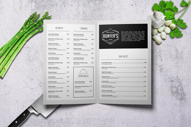 极简主义优雅西餐厅菜单设计模板套装 Minimal Elegant Menu Big Bundle插图(8)