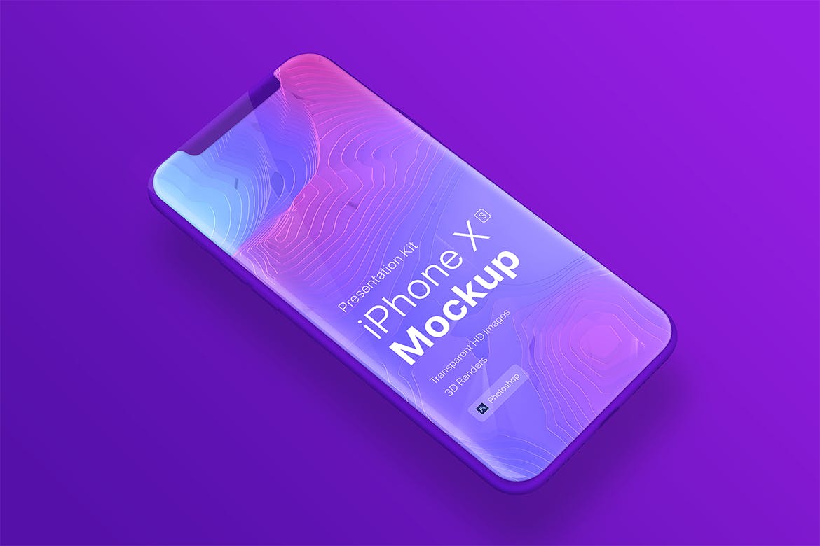 五种颜色iPhone XS手机APP设计效果图预览样机 iPhone XS app mobile Mock-Up插图(4)