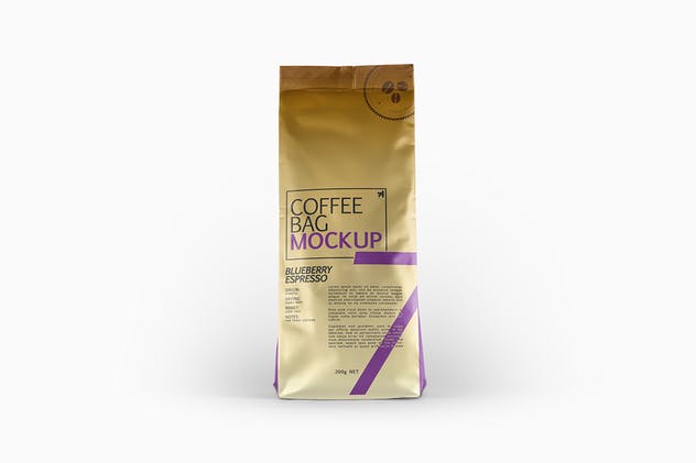 咖啡豆袋装外观设计样机 Coffee Bag Packaging Mockup插图(6)