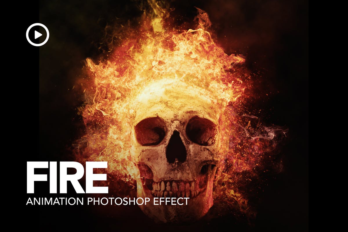 焰火燃烧动画特效PS动作 Fire Animation Photoshop Action插图