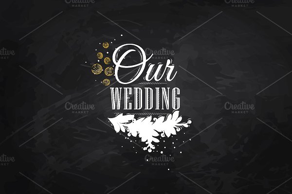 婚礼活动粉笔字祝语插画 Wedding lettering插图(3)