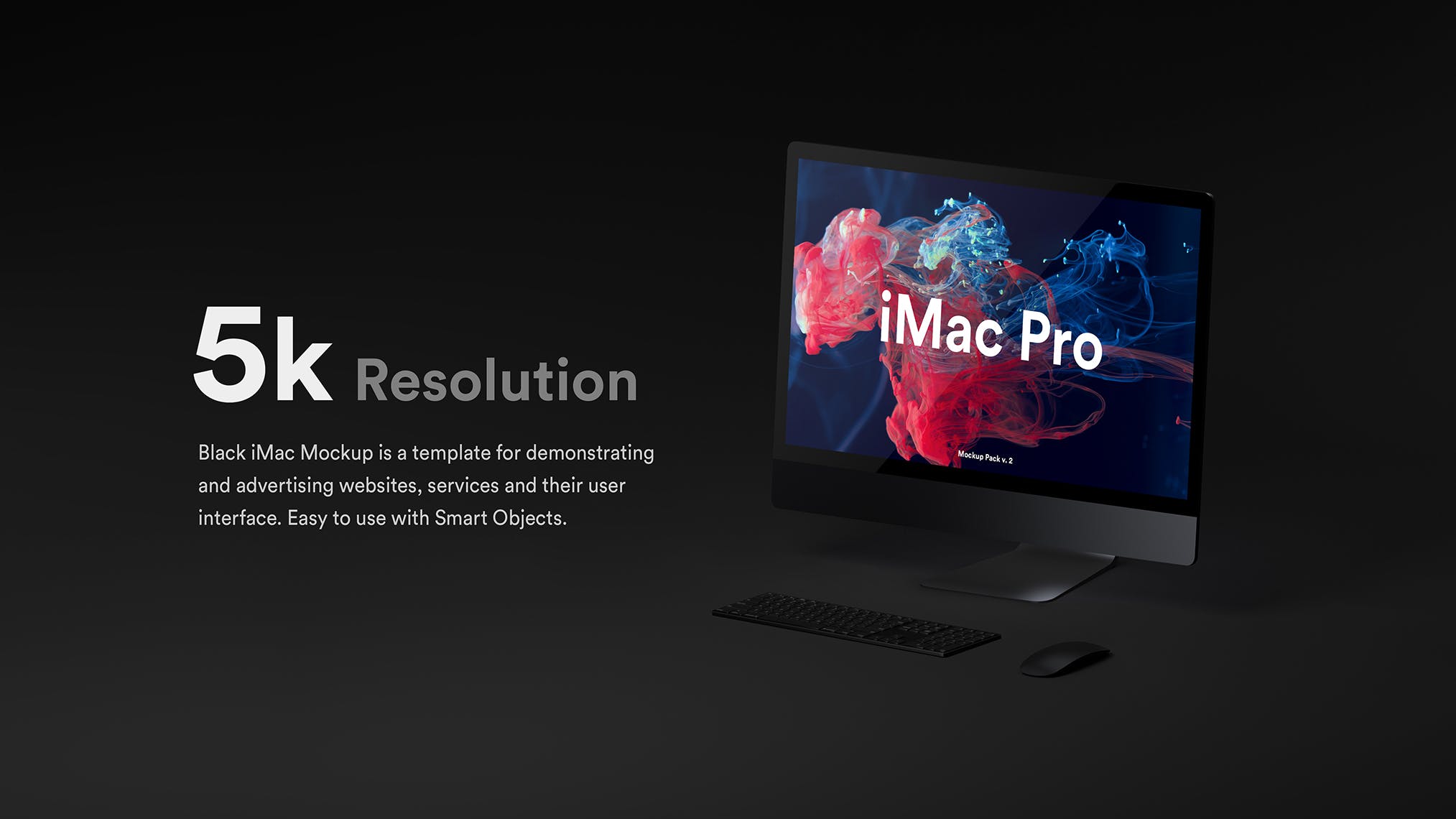 酷黑背景iMac Pro一体机电脑样机模板 Dark iMac Pro Mockup插图(14)